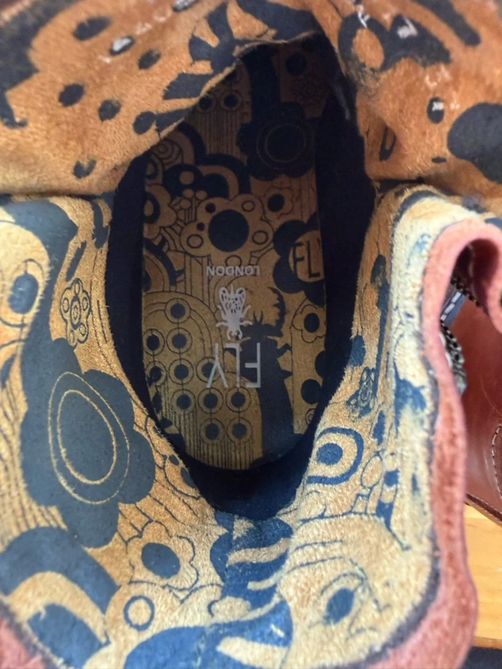 FLY LONDON Women’s Brown Leather Side-Zip Ankle Boots - Picture 5 of 6